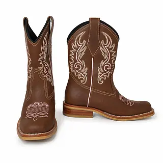 Bota Vaquera Cavan Café Rosa