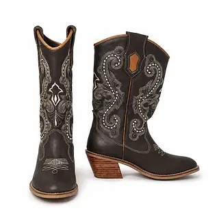 Bota Texana Cavan Dama Café Oscuro